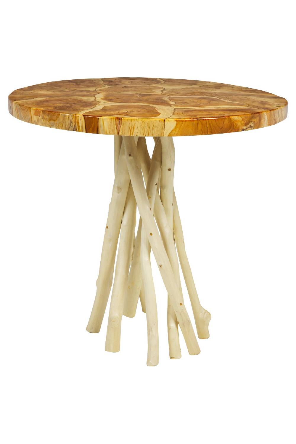 Novità Home Craftsman - Tavolino Tondo Legni Assemblati Con Gambe Teak Vendita Economica