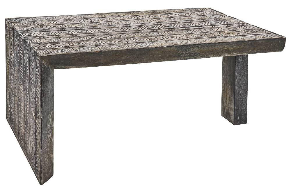 Novità Home Craftsman - Tavolino Basso Carving Geometric Gambe Diseuguali Moda