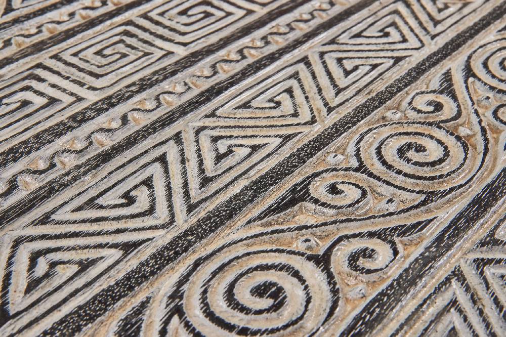 Novità Home Craftsman - Tavolino Basso Carving Geometric Gambe Diseuguali Moda