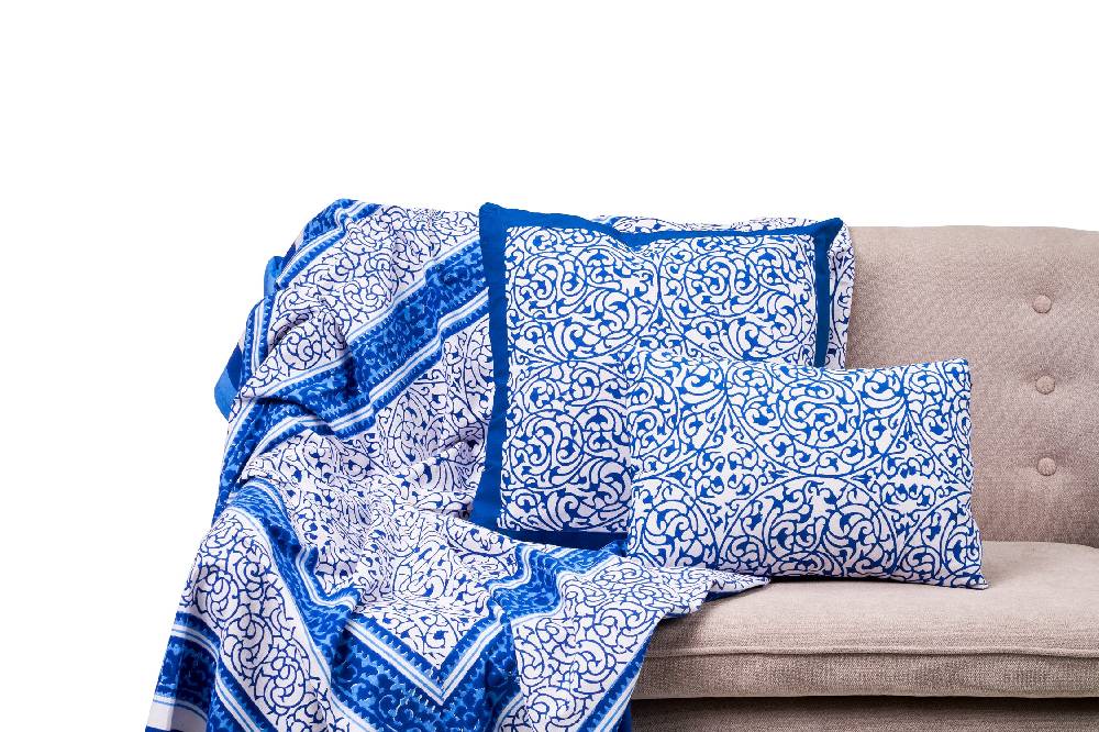 Novità Home Dorgali - mezzero doppio decor blue in cotone - 270x270 Comprare a buon mercato