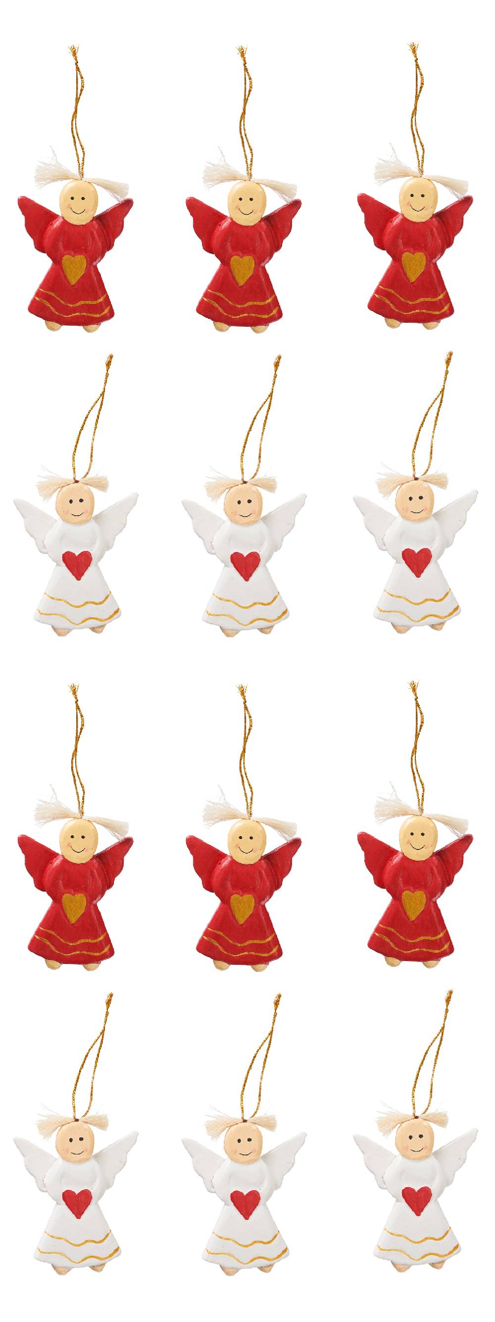 Novità Home Decorazioni angeli in piedi bianchi e rossi set 1/12 Offerta Anniversario