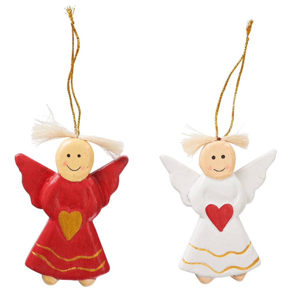 Novità Home Decorazioni angeli in piedi bianchi e rossi set 1/12 Offerta Anniversario