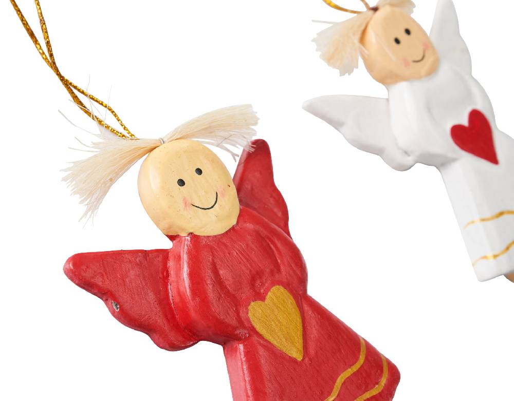 Novità Home Decorazioni angeli in piedi bianchi e rossi set 1/12 Offerta Anniversario