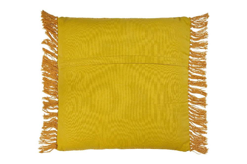 Novità Home Cuscino frange in cotone giallo- 45x45 Offerte stagionali
