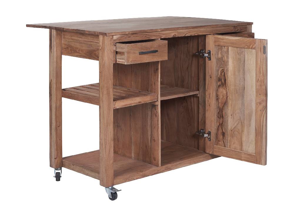 Novità Home Credenza postazione lavoro piano ampliabile e ruote in legno Fino al 50% di sconto