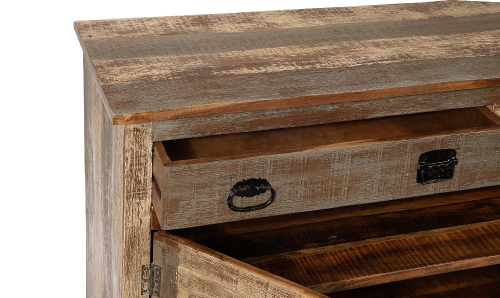 Novità Home Credenza 2 cassetti e 2 sportelli in legno con ruote Discount Store per i nuovi prodotti
