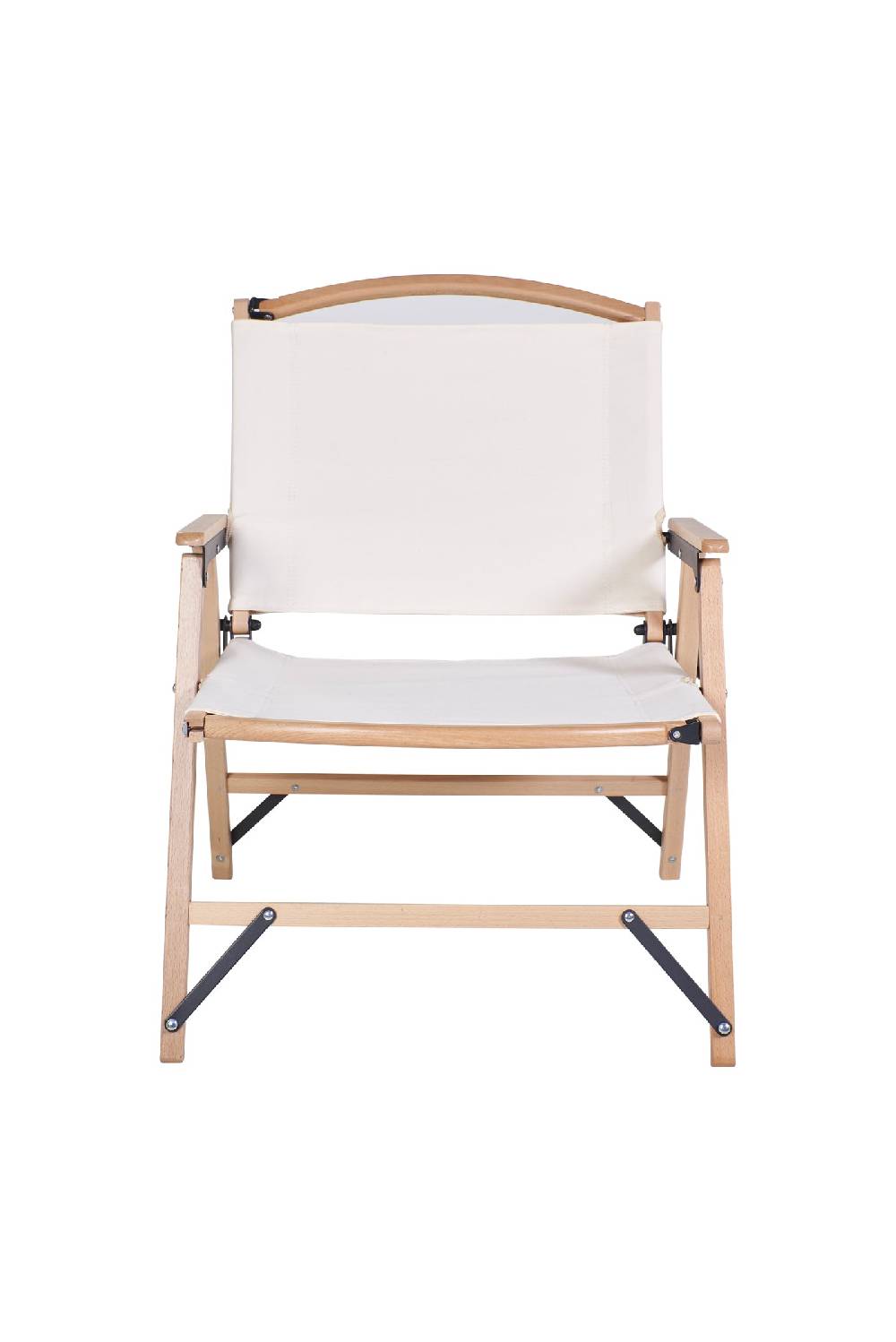 Novità Home Glamping - Poltrona Pieghevole in Tela e Legno di Faggio Beige Soddisfazione Garantita