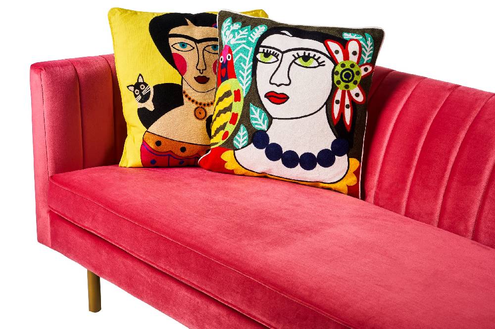 Novità Home Embroidery - cuscino lovers folk art femme avec perroquet Black Friday