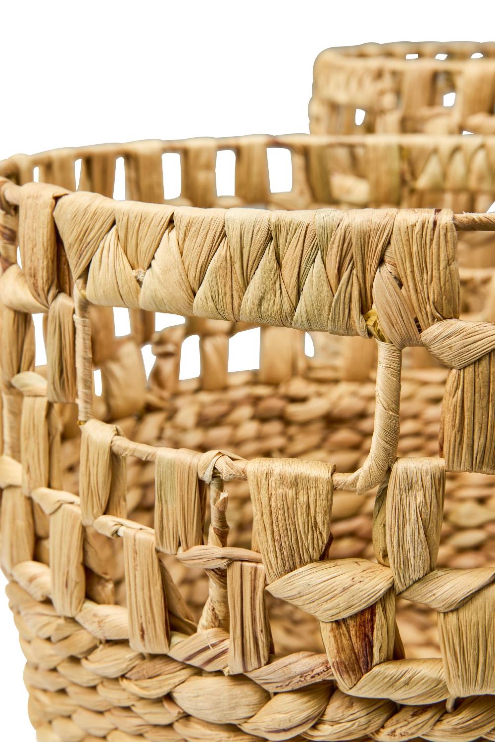 Novità Home Homemade - Ceste Tonde Set 1/3 Piccole Trama Treccia Traforata Smaltimento dello stoccaggio