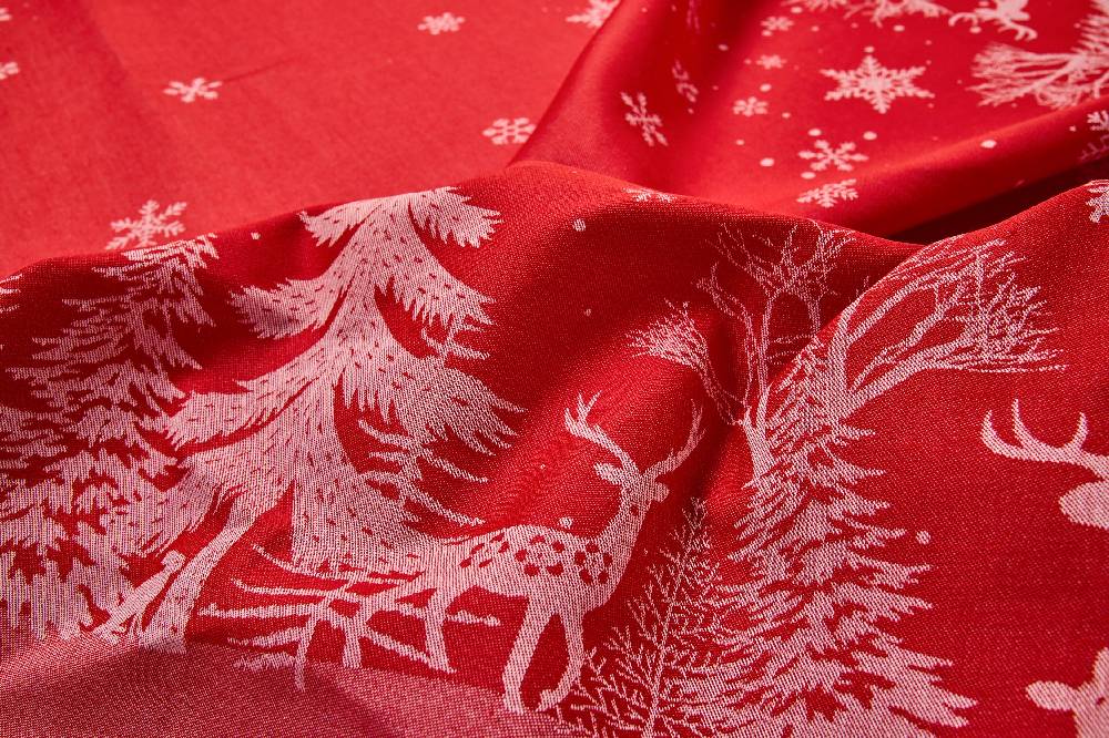 Novità Home Merry - Tovaglia Stampa Bosco Rossa Antipiega Offerte stagionali