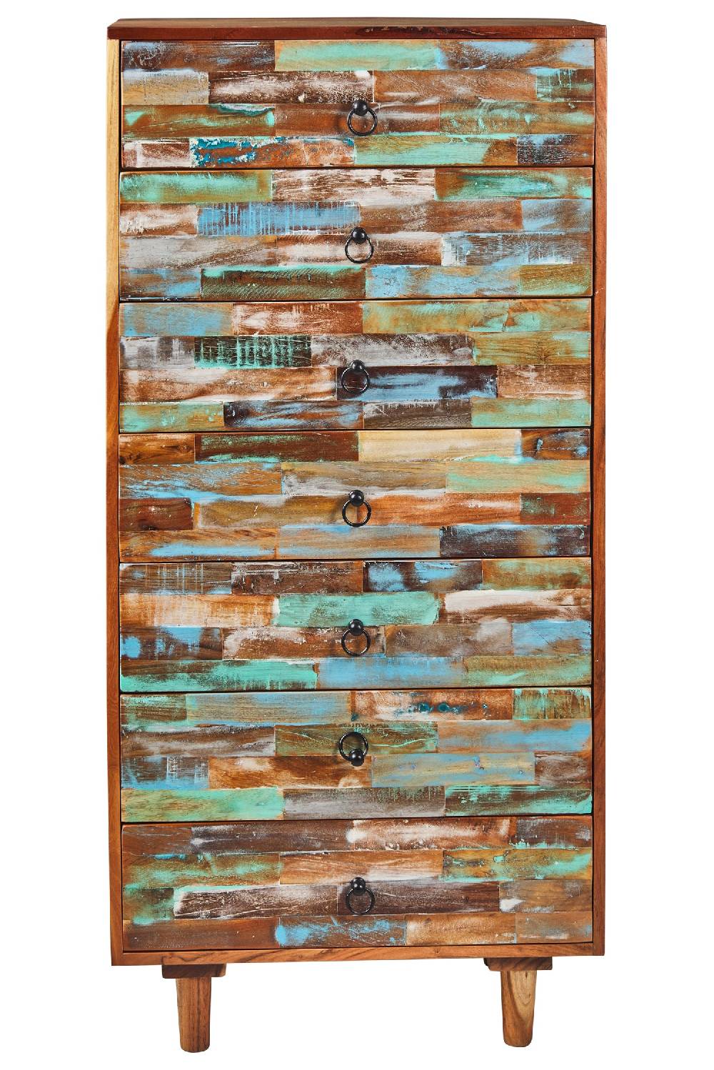 Novità Home Piccadilly - Settimino in Legno Riciclato Multicolore Promozione temporanea