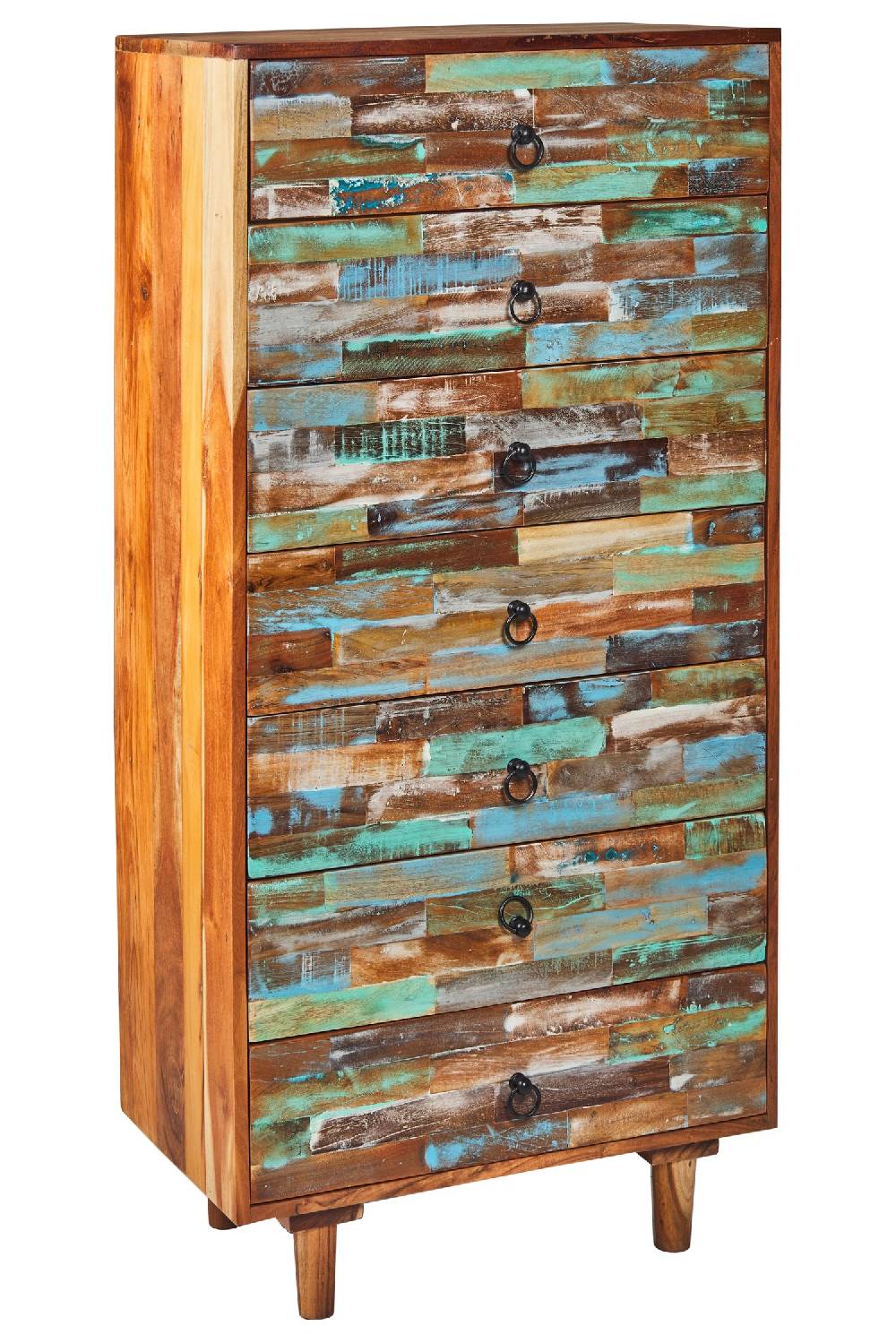 Novità Home Piccadilly - Settimino in Legno Riciclato Multicolore Promozione temporanea