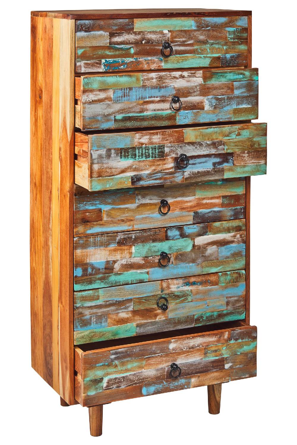 Novità Home Piccadilly - Settimino in Legno Riciclato Multicolore Promozione temporanea