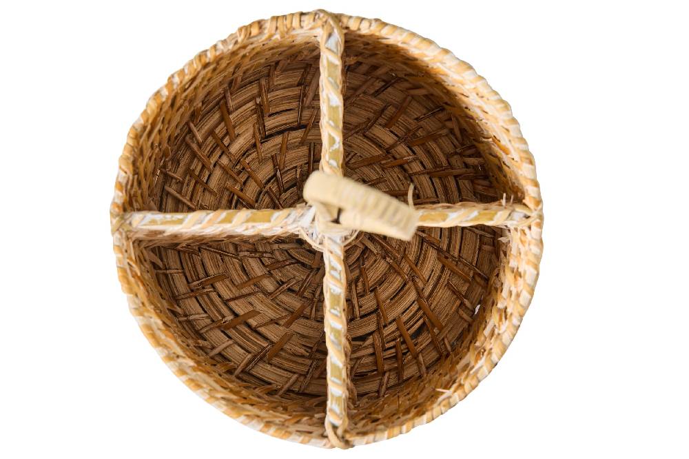 Novità Home Homemade - Cestino Tondo Porta Spezie Con Manico Esporta salva