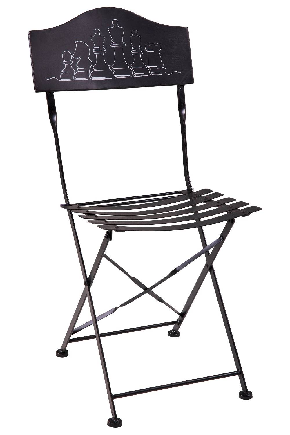 Novità Home Game - Set 1/3 Tavolino Nero Con Due Sedie Disegno Scacchiera Duty-free