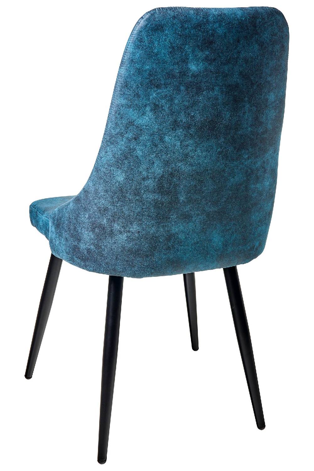 Novità Home Alfa - Sedia Tessuto Simil Pelle Tonalita Azzurra Gambe Nere Nuovo