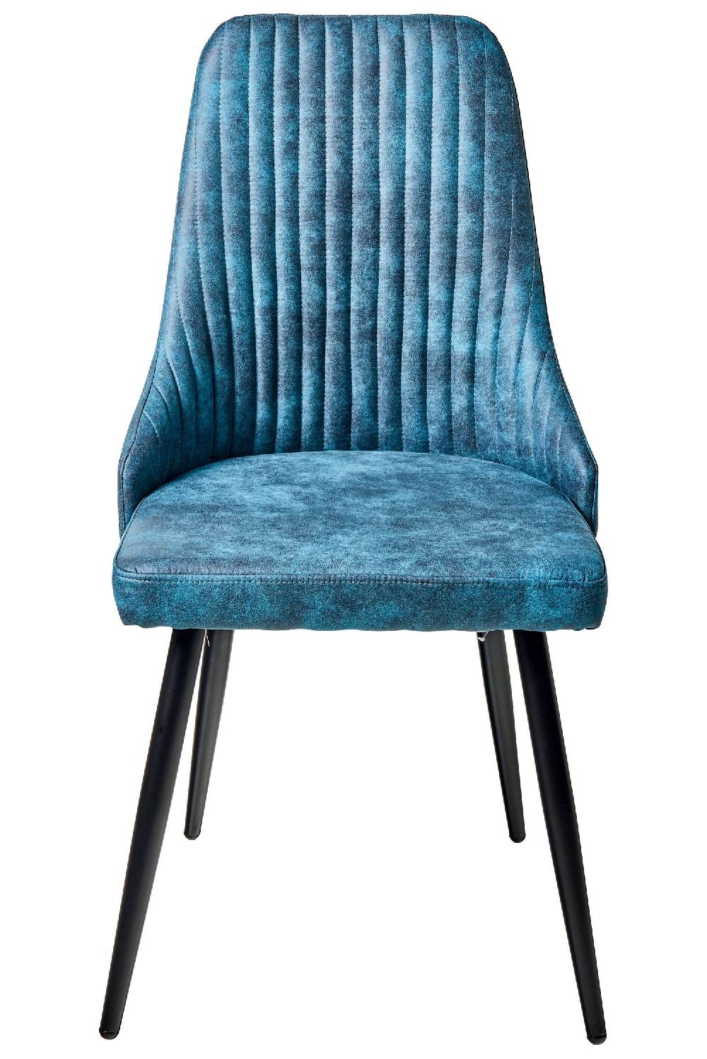 Novità Home Alfa - Sedia Tessuto Simil Pelle Tonalita Azzurra Gambe Nere Nuovo