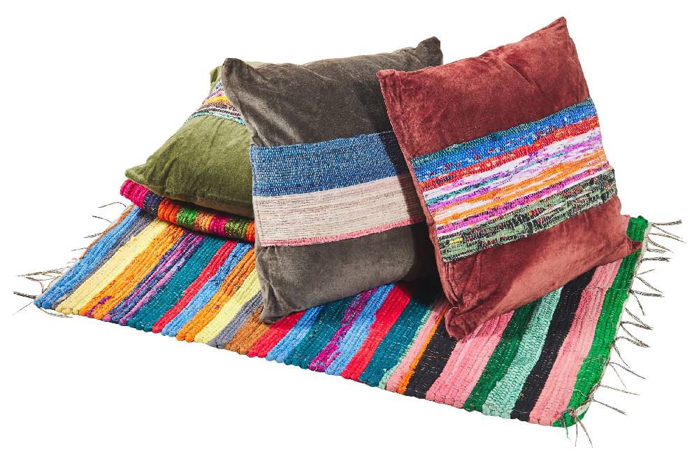 Novità Home Jamai - Cuscino Verde Con Decori Cotone Vendita
