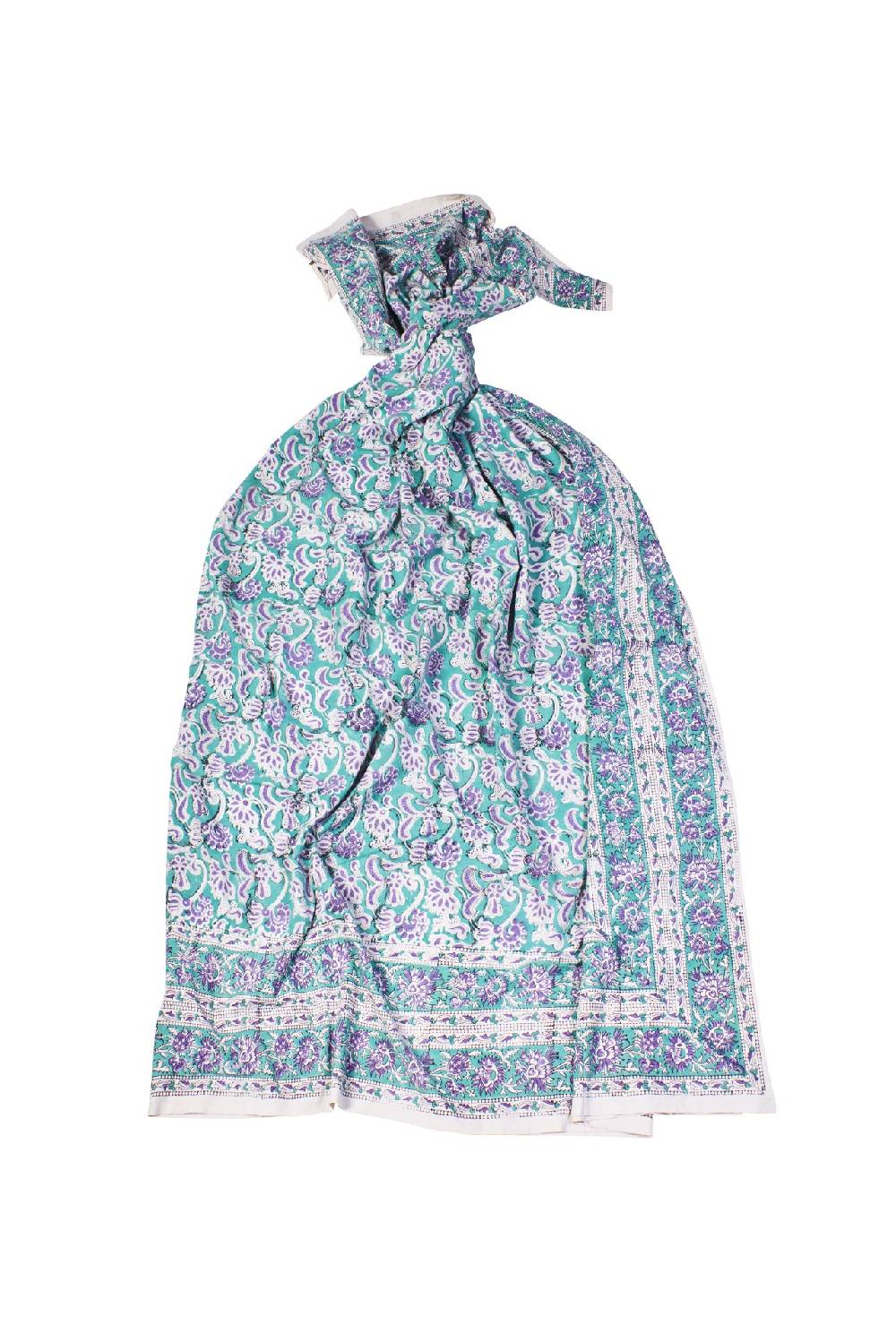 Novità Home Ostuni - mezzero doppio decor celeste in cotone - 270x270 Saldi