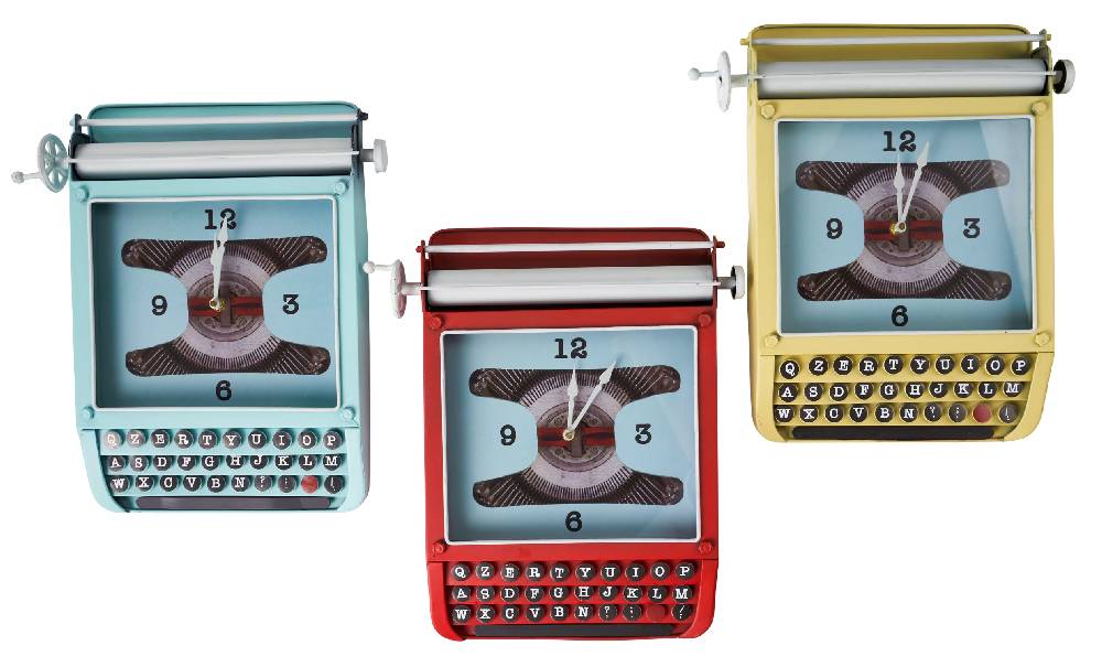 Novità Home Orologio macchina da scrivere celeste Offerte
