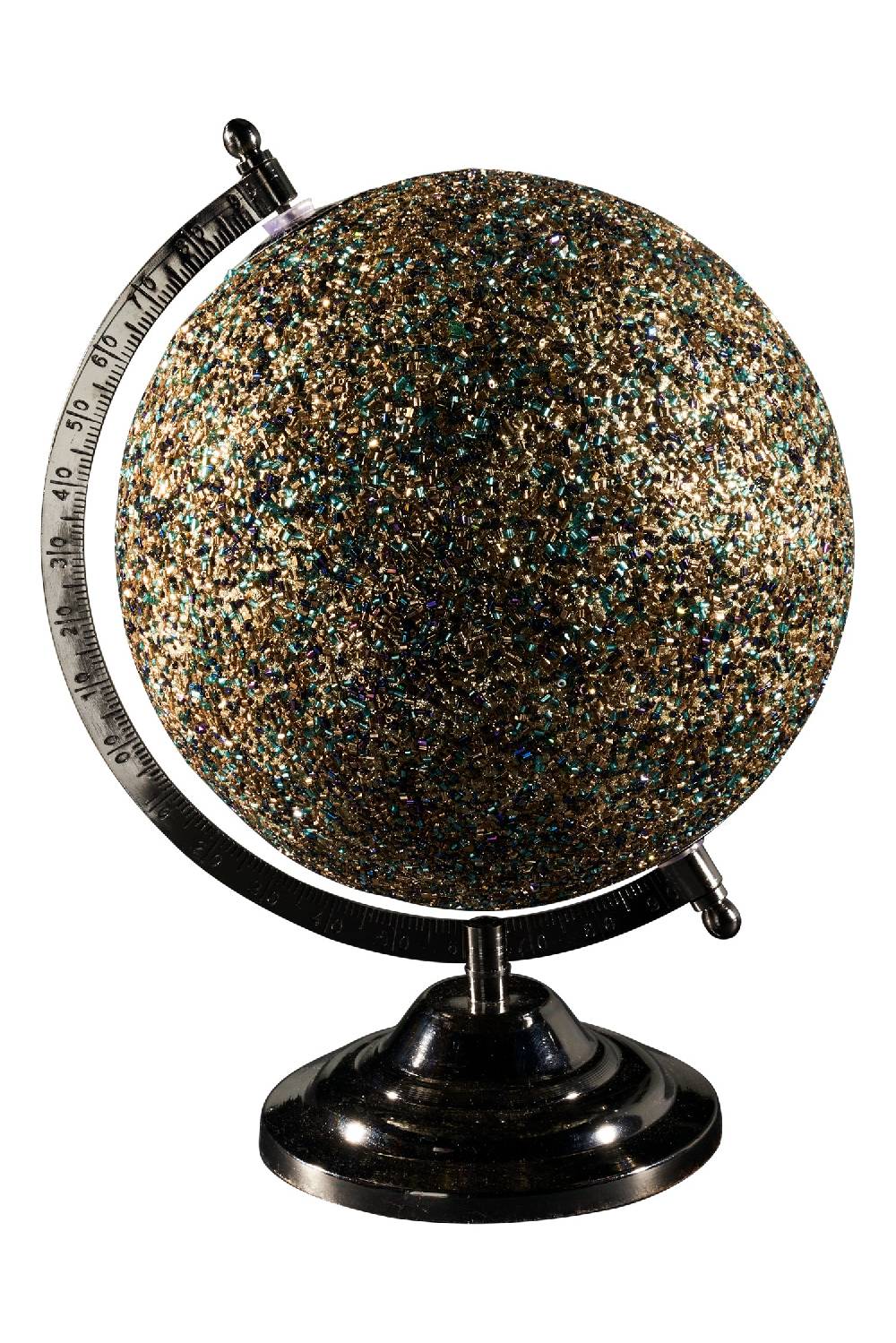 Novità Home Mappamondo - globo glitter oro base argento brunito Rilascio limitato