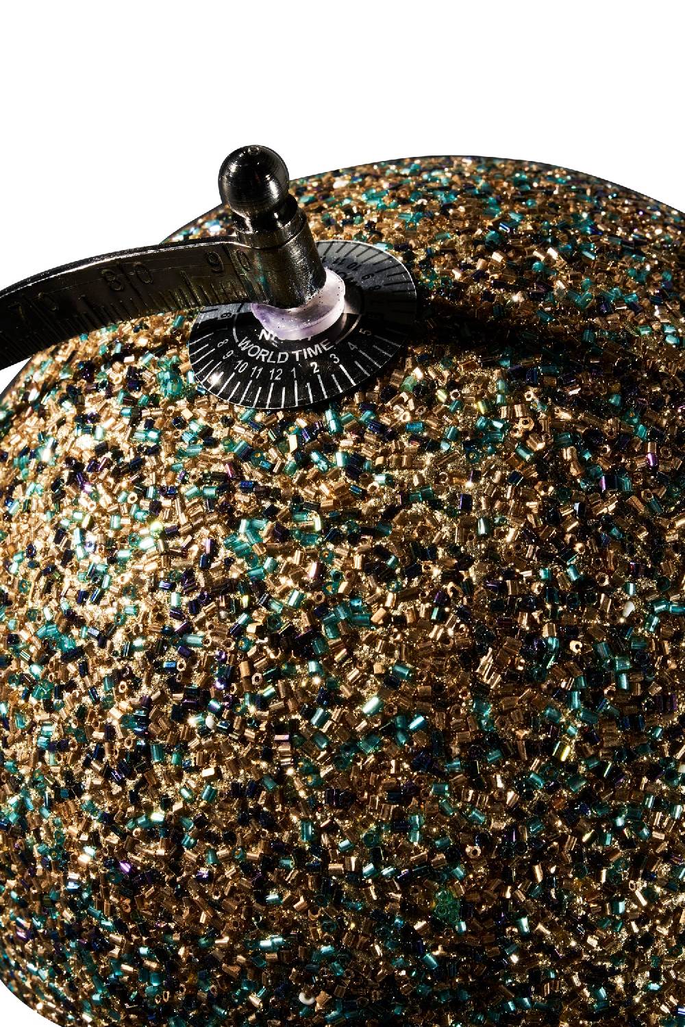 Novità Home Mappamondo - globo glitter oro base argento brunito Rilascio limitato