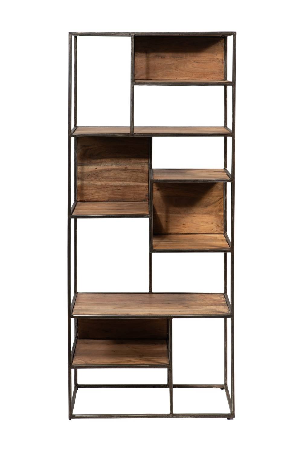 Novità Home Libreria con mensole sfalsate in legno e metallo 50% di sconto con spedizione gratuita