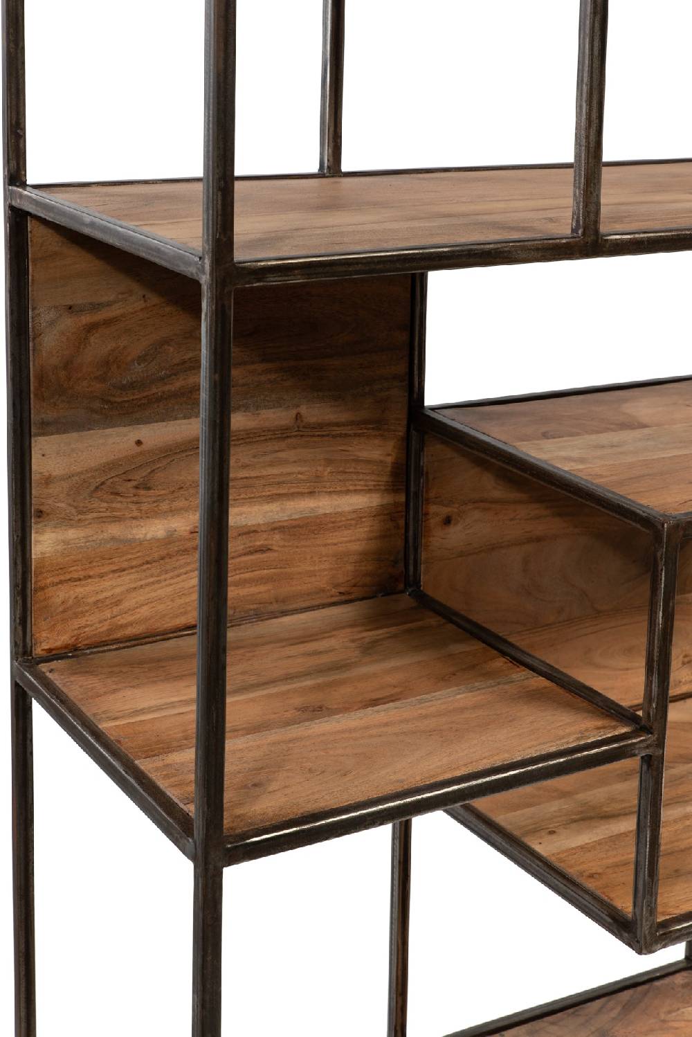 Novità Home Libreria con mensole sfalsate in legno e metallo 50% di sconto con spedizione gratuita