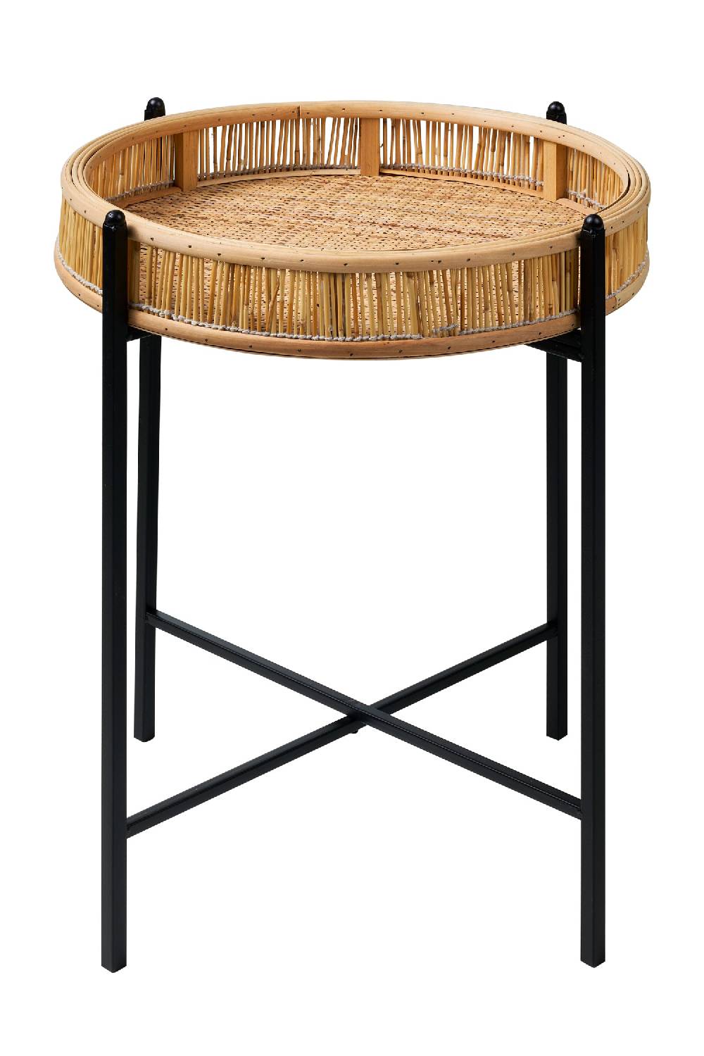 Novità Home Kyoto - pliant vassoio tondo in bambu con gambe in ferro Consegna Veloce