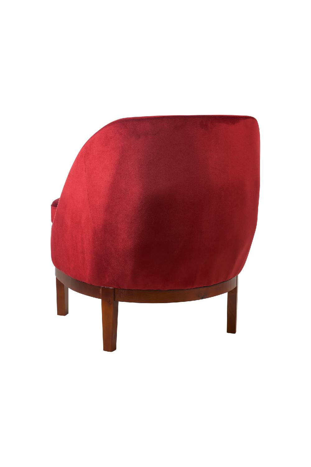 Novità Home Isotta - poltrona con base in legno rosso cinabro Prezzo Ridotto