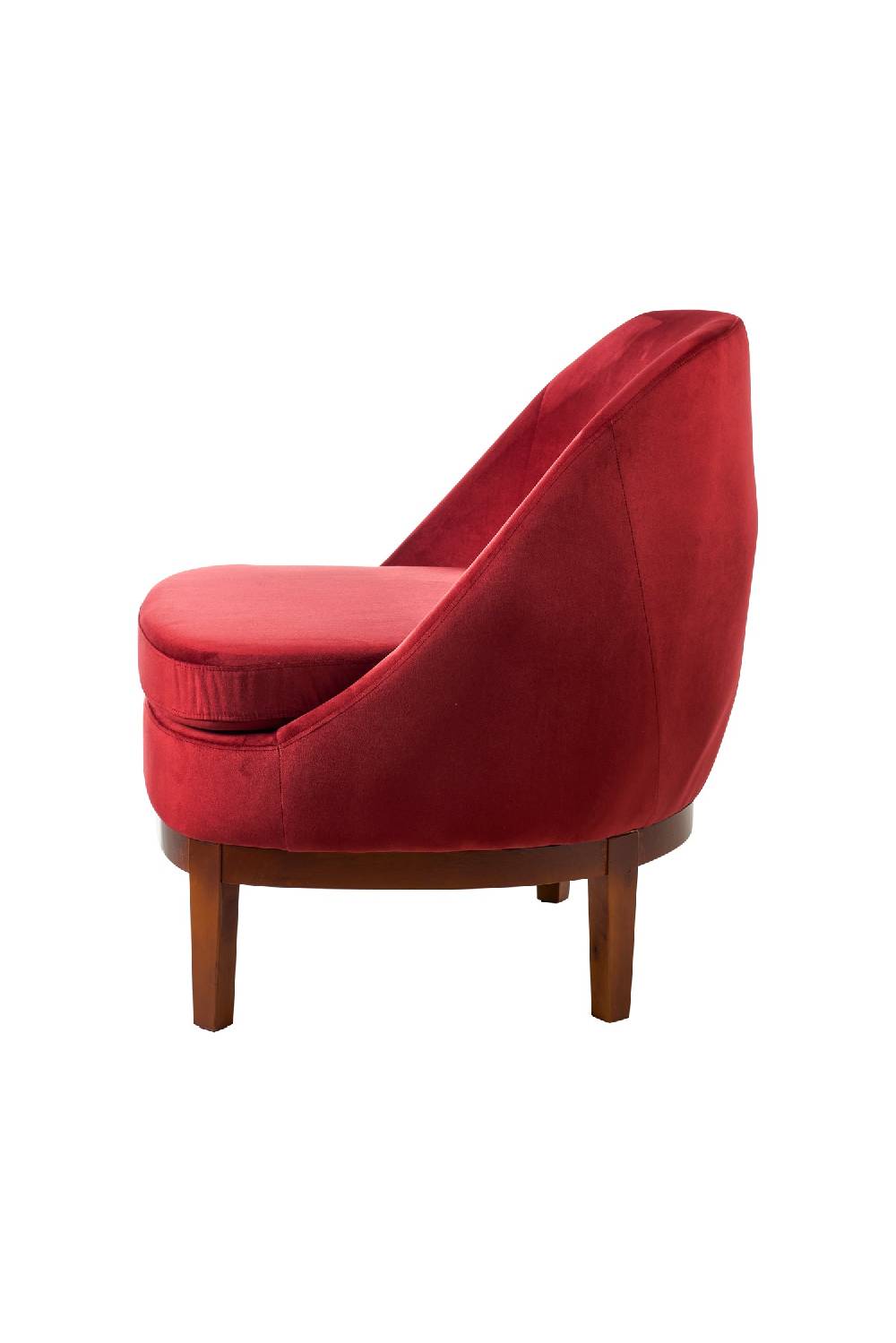 Novità Home Isotta - poltrona con base in legno rosso cinabro Prezzo Ridotto