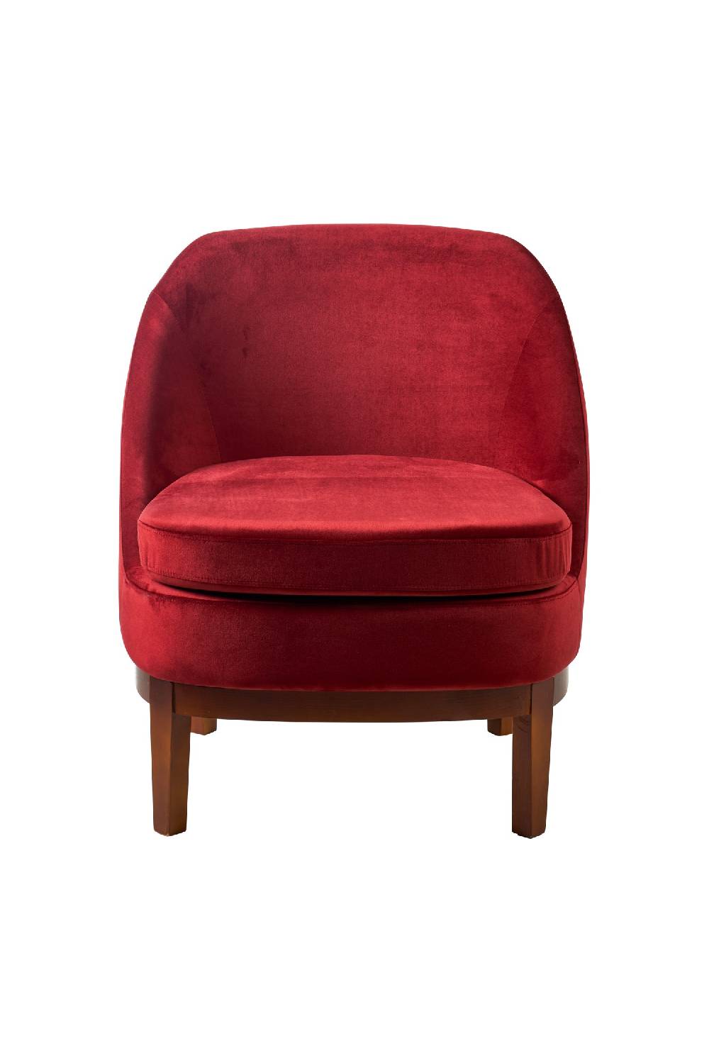 Novità Home Isotta - poltrona con base in legno rosso cinabro Prezzo Ridotto