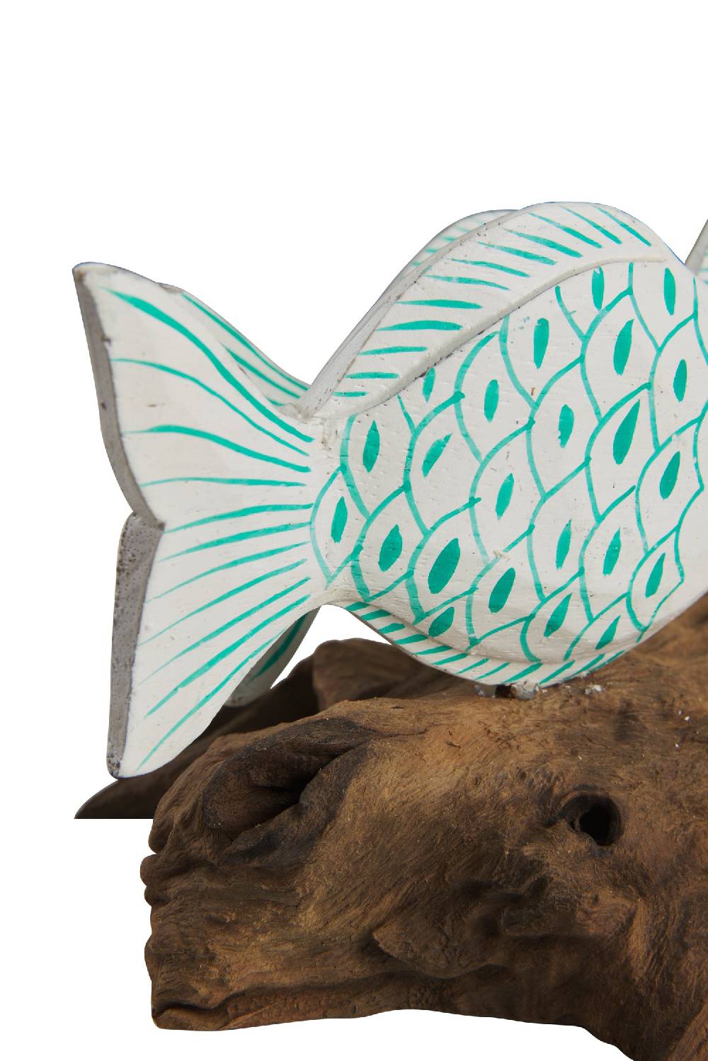 Novità Home Fish - Tronchetto Con 3 Pesci Squame Turquesi I Più Venduti