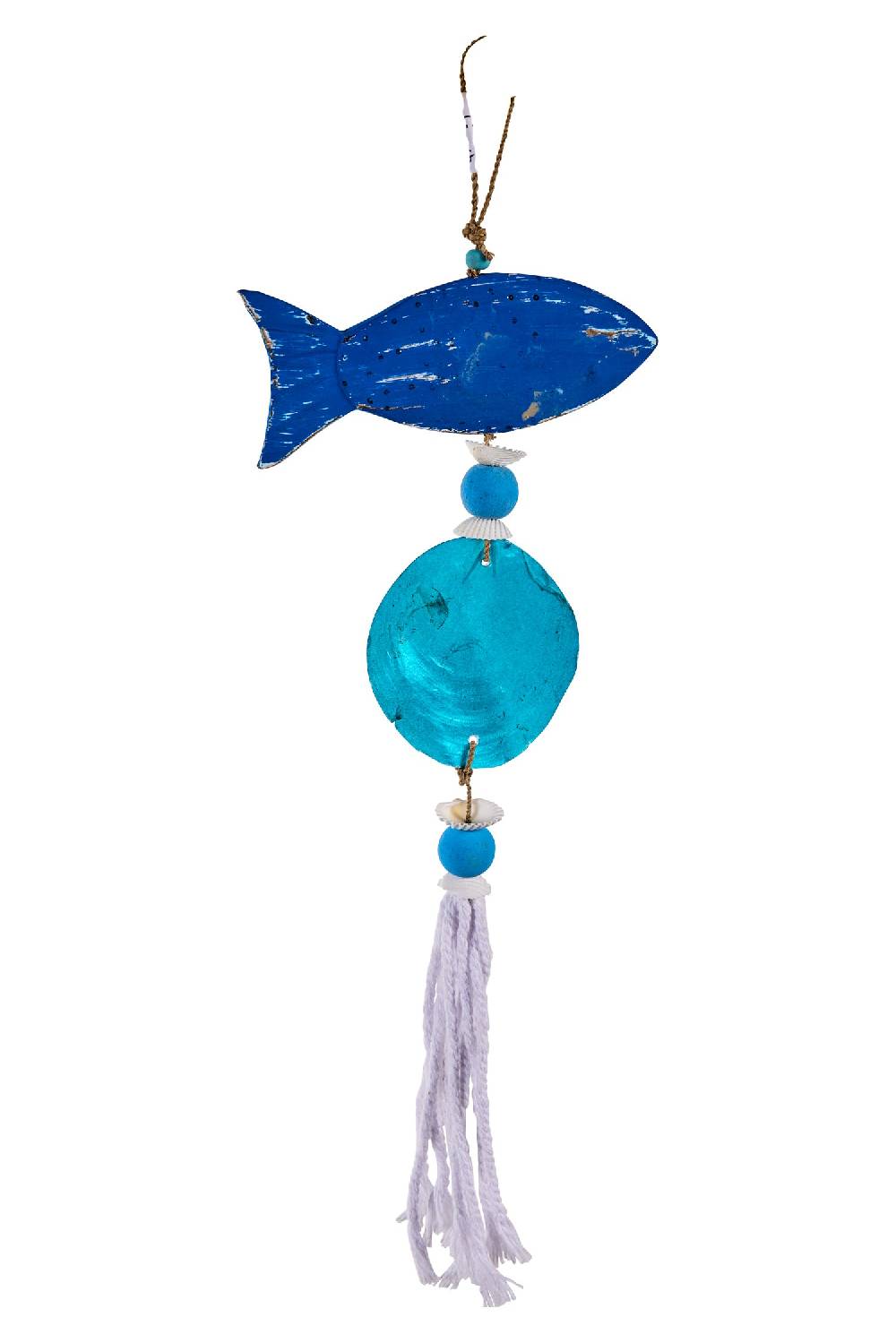 Novità Home Decor - Nappa Con Pesce E Conghiglia Blue Sconto di tempo limitato