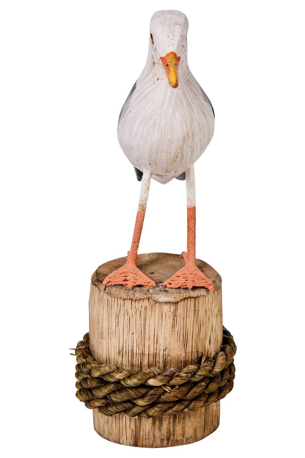 Novità Home Waterfowl - Gabbiano Su Piedistallo Legno E Intreccio Flash Sale