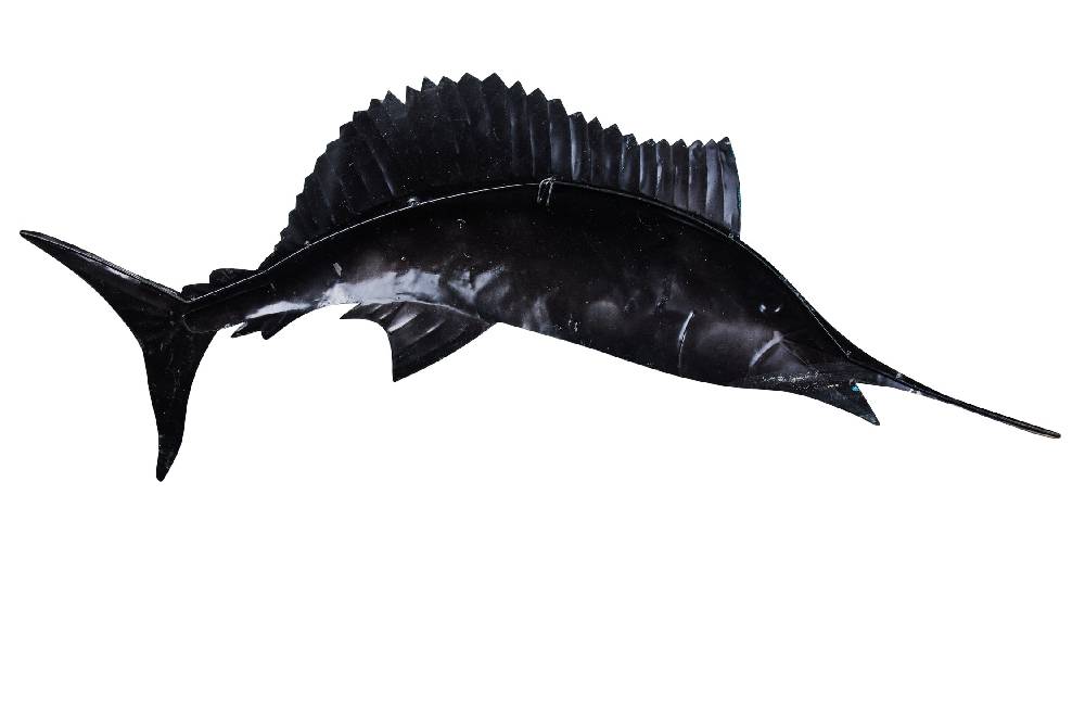 Novità Home Decor - Pesce Marlin Scultura In Ferro Black Friday