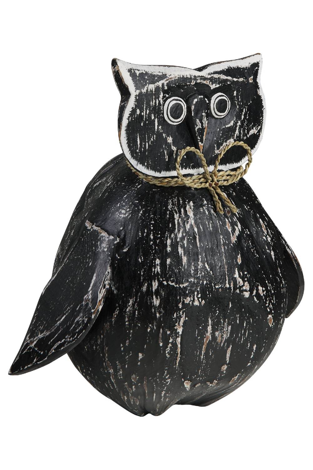 Novità Home Decor - Civetta Ali Aperte Cocco Nera Offerta San Valentino
