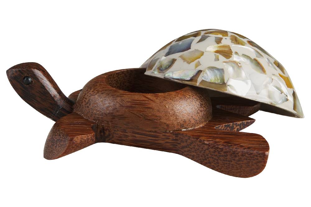 Novità Home Turtle - Porta Tea Light Carapace In Madreperla E Resina Bianca Latest fashion