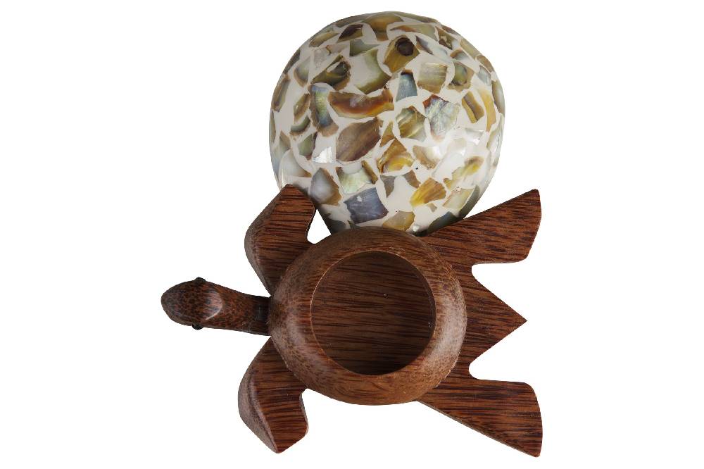 Novità Home Turtle - Porta Tea Light Carapace In Madreperla E Resina Bianca Latest fashion
