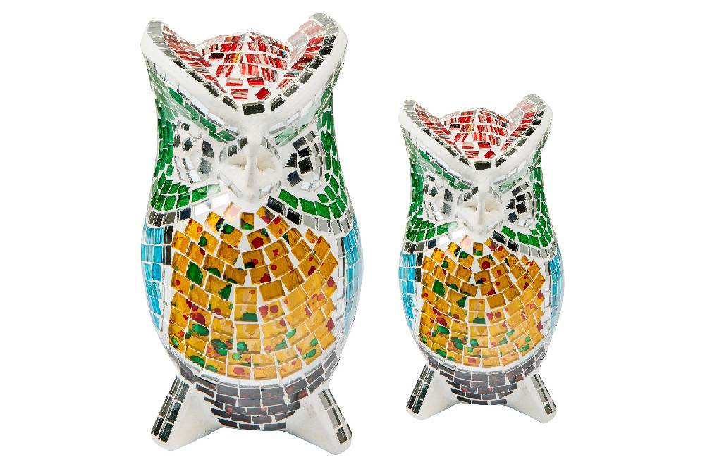 Novità Home Decor - Gufi Mosaico Set 1/2 Ultimi tre giorni