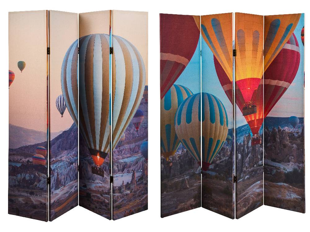 Novità Home Paravento - Volo Di Mongolfiere 4 Ante Linen Fino al 65% di sconto