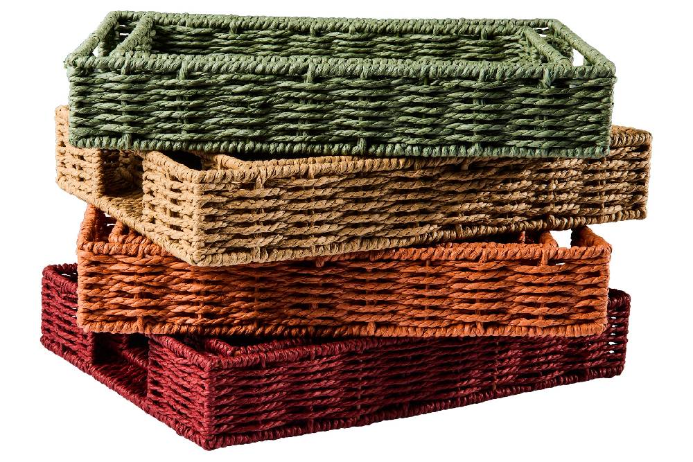 Novità Home Gourmet - Cesto Vassoio Rettangolare Green Set 1/2 Offerta speciale della fabbrica