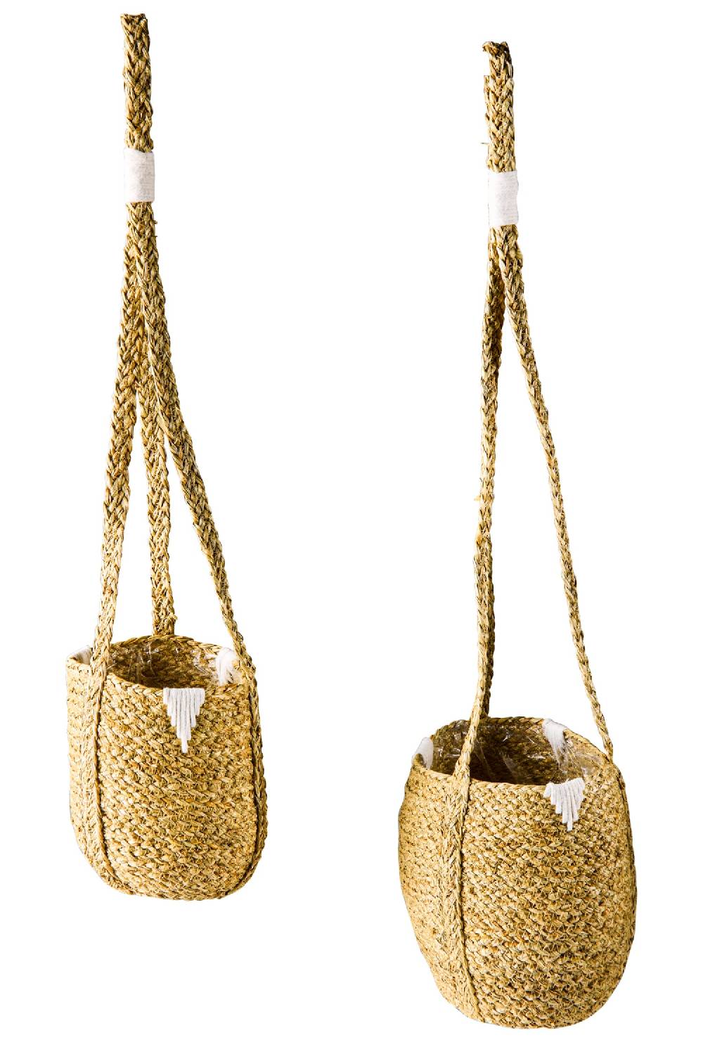 Novità Home Boho Chich - Set 2 Ceste da Appendere in Seagrass e Cotone Discount Store per i nuovi prodotti