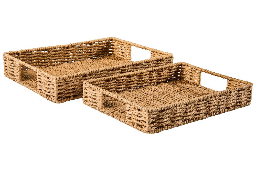 Novità Home Gourmet - Cesto Vassoio Rettangolare Natural Set 1/2 Italy