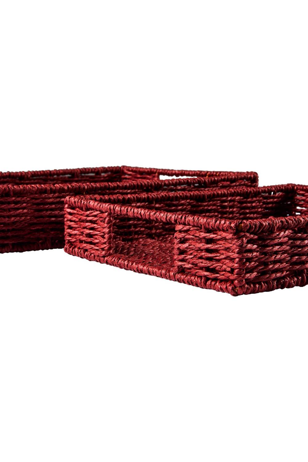 Novità Home Gourmet - Cesto Vassoio Rettangolare Burgundy Set 1/2 Italia