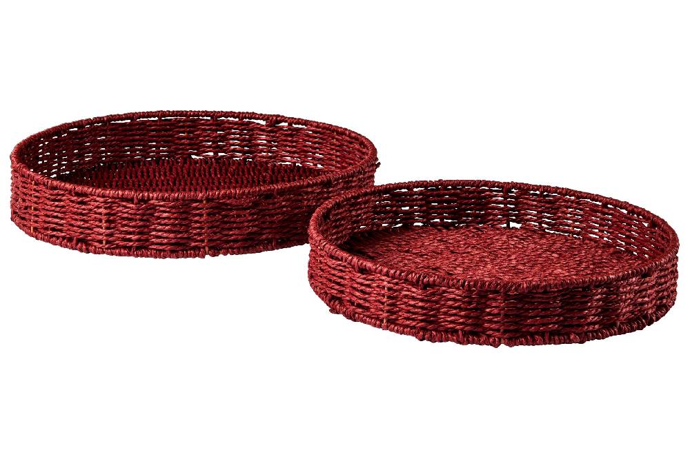 Novità Home Gourmet - Ceste Vassoio Tondo Burgundy Set 1/2 Nuovo