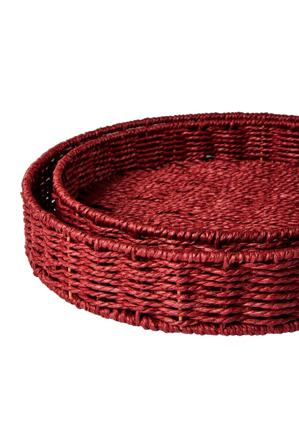 Novità Home Gourmet - Ceste Vassoio Tondo Burgundy Set 1/2 Nuovo