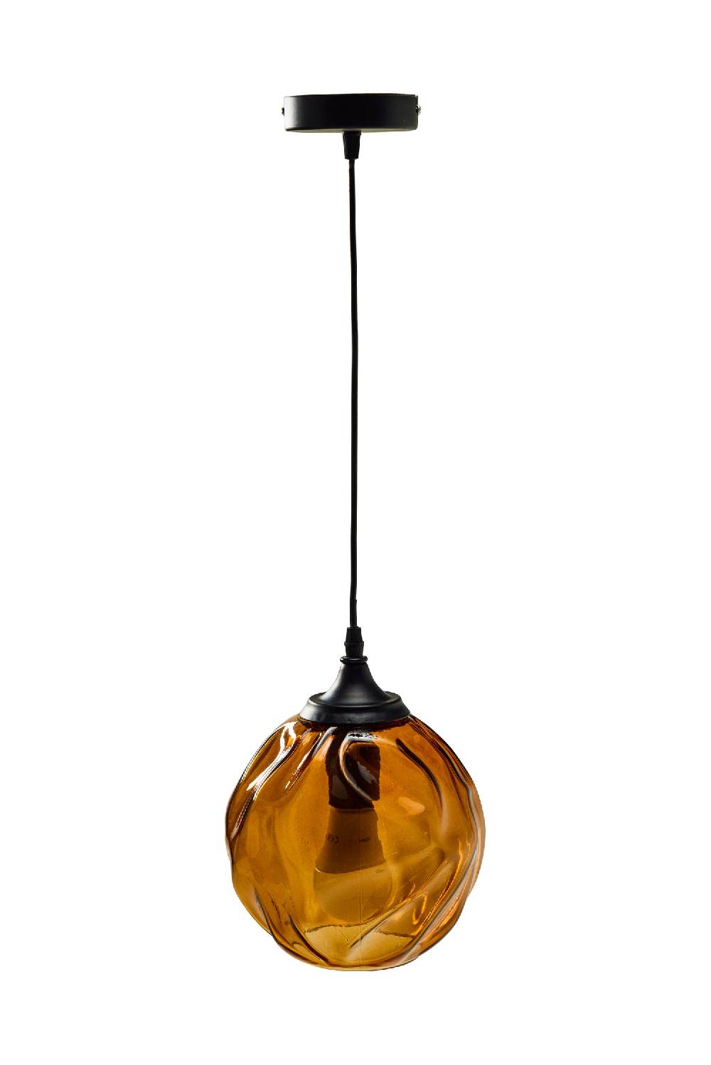 Novità Home Glass - Lampadario Sfera Imperfect Color Ambra Qualità