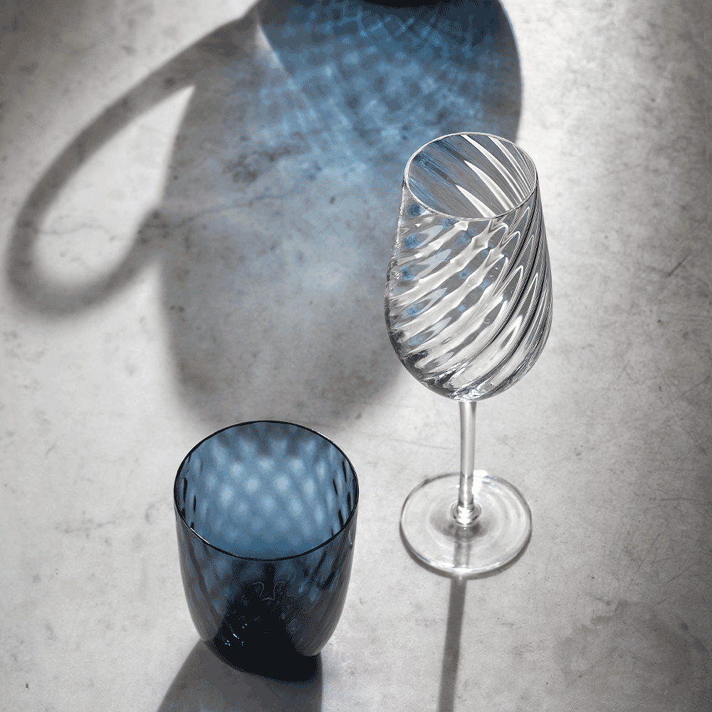 Masonmoretti Tolomeo Flute Glass Optical Twisted Moda