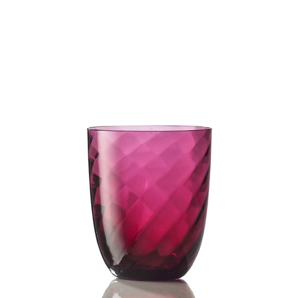 Masonmoretti Water Glass Optic Twisted Ruby Red Sconto di tempo limitato